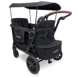 WonderFold L4 Quad (4 Seater) Stroller Wagon - Black