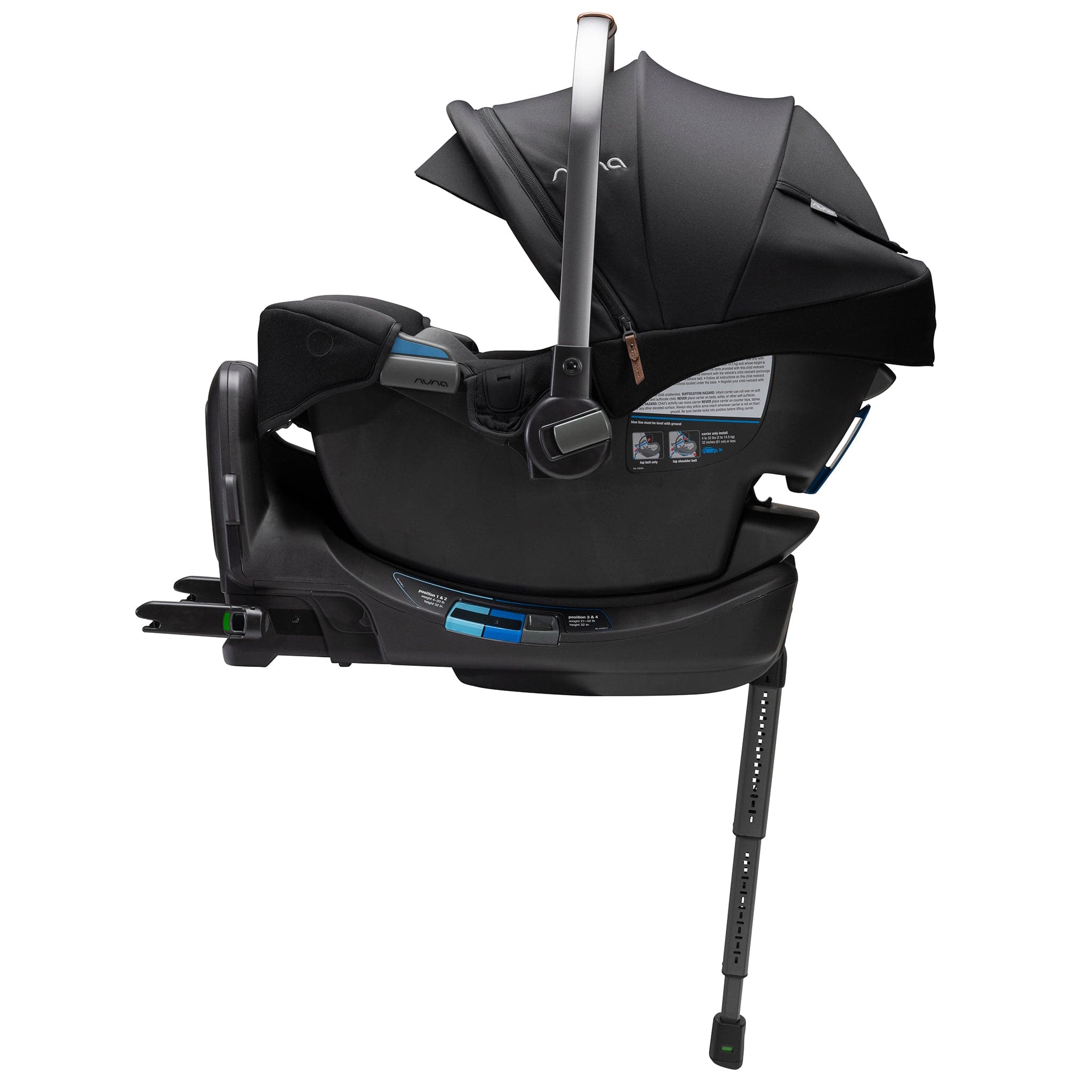 Nuna PIPA RX Infant Car Seat + RELX Base with Load Leg - Caviar - 图片 3