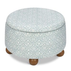 Morris & Co. x Namesake Tuffet Storage Ottoman - Bellflowers in Powdered Blue