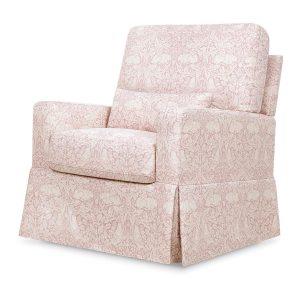 Morris & Co. x Namesake Crawford Pillowback Comfort Swivel Glider - Pure Brer Rabbit in Rose
