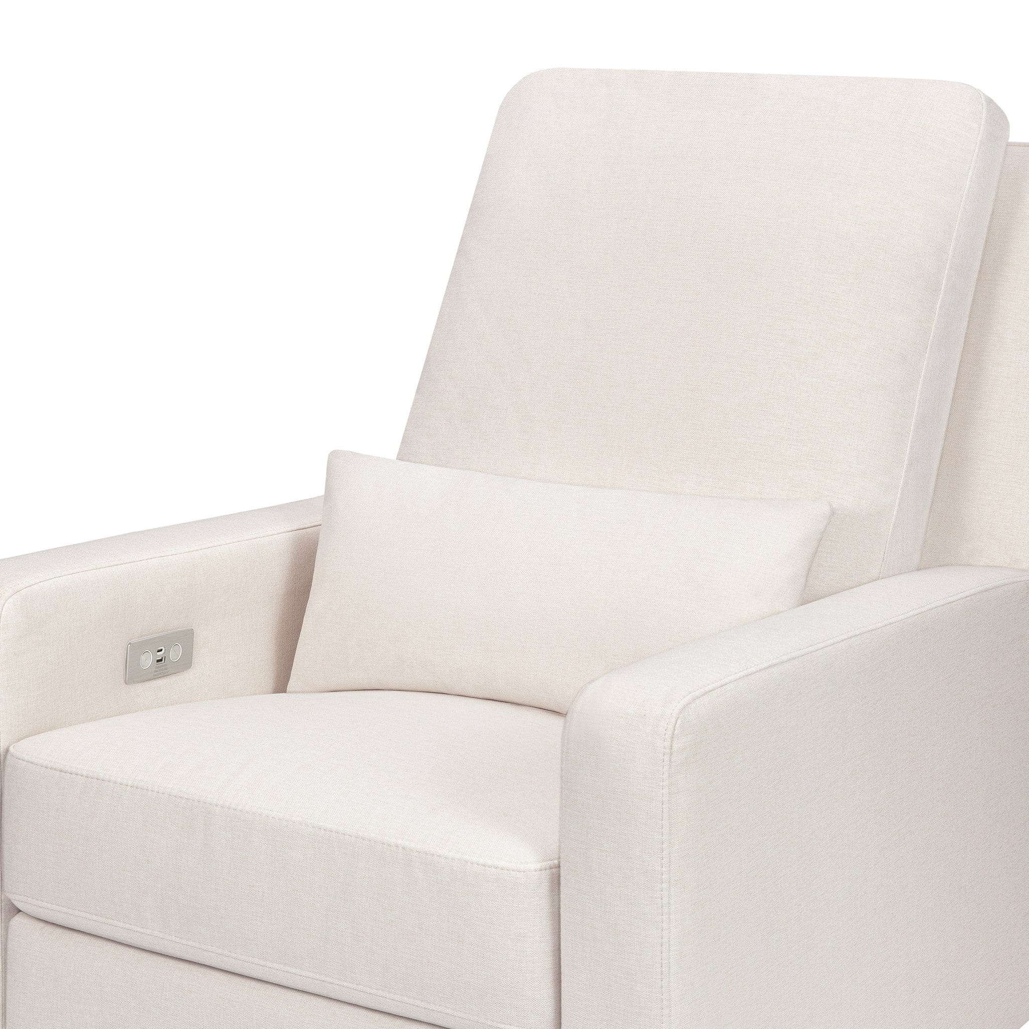 Babyletto Sigi Electronic Recliner and Swivel Glider w/ USB - Performance Cream Eco-Weave - Image 5
