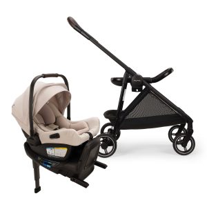 Nuna Flex System Frame + PIPA Aire RX Travel System Bundle - Biscotti