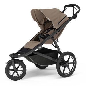 Thule Urban Glide 3 Single Jogging Stroller with NON-Magnetic Buckle + Cup Holder - Tinted Taupe