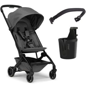 Joolz Aer+ Lightweight Compact Stroller + Bumper Bar + Cup Holder Bundle - Moonstone (One Box)