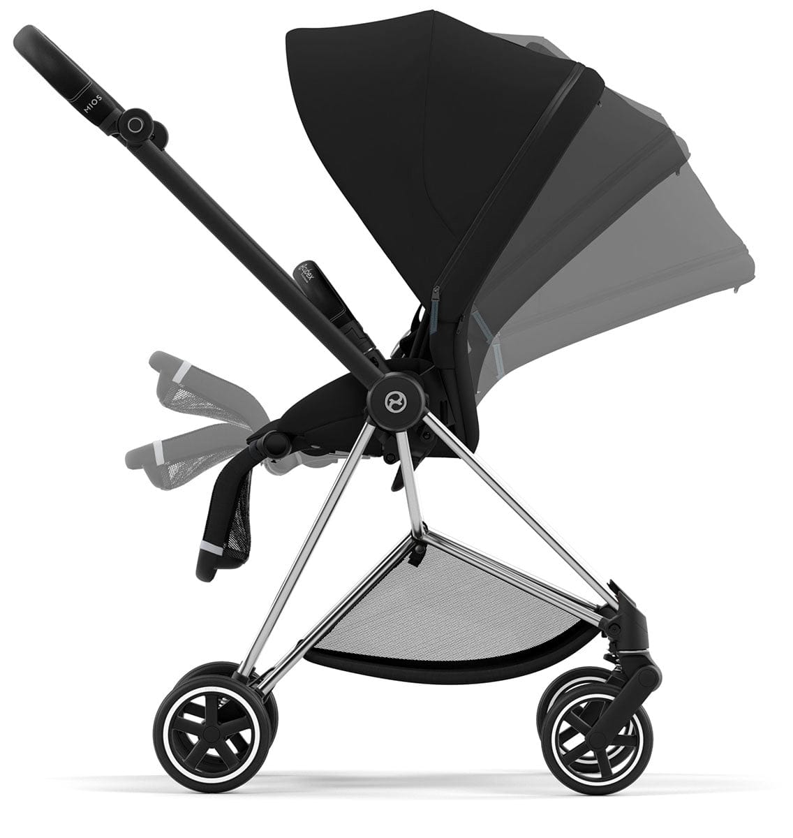 Cybex Mios 3 Stroller (One Box) - Chrome / Black / Deep Black - 图片 4