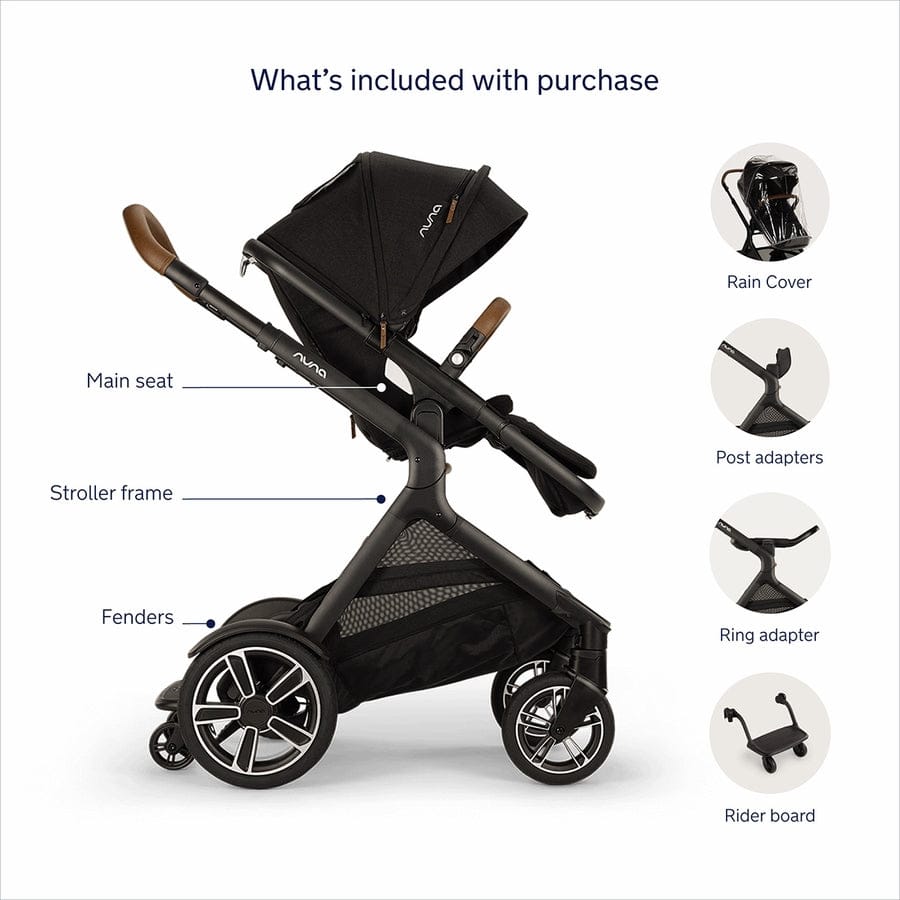 Nuna DEMI Next Stroller with Rider Board + PIPA urbn Baseless Infant Car Seat Travel System - Caviar - 图片 4