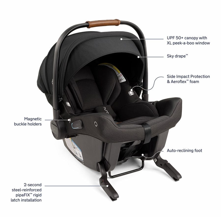 Nuna DEMI Next Stroller with Rider Board + PIPA urbn Baseless Infant Car Seat Travel System - Caviar - 图片 5