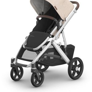 UPPAbaby Vista V3 Single-to-Double Stroller - Declan (Oat Melange / Silver Frame / Chestnut Leather)
