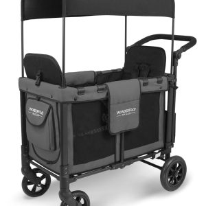 WonderFold W2 Original (2 Seater) Double Stroller Wagon - Gray